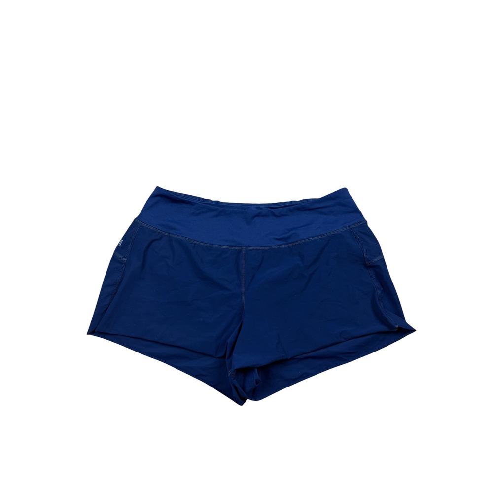 NOBULL Womens Navy Blue lined running Training Shorts Size M Rear Zip Pocket